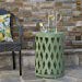 Ellen Outdoor Iron Side Table (12 Inch or 14 Inch Diameter) (14 Inch Diameter, Matte Green)