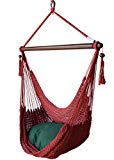 Cheap Caribbean Hammocks Chair with Footrest – 40 inch – Soft-Spun Polyester – (Red)
