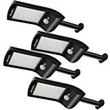 Gutter Solar Wall Lights Outdoor, Anmaker 180° Degree Adjustable Waterproof Security 36 LED Solar Powered Motion Sensor Wall Lamp Black with Mounting Pole for Barn Eaves Porch Deck Fence,4 Pack Review