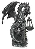 Ferocious Dark Beacon Dragon Guardian of Styx Castle Gate Statue With Solar LED Light Patio Pathways and Indoor Night Light Review