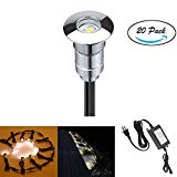 FVTLED LED Step Light 0.6W Φ0.94 Low Voltage Outdoor LED Deck lights Garden Mall Yard Decoration Lamps Patio Recessed Stair Landscape Pathway In-ground Warm White LED Step Lighting, Pack of 20 FVTLED LED Step Light 0.6W Φ0.94 Low Voltage Outdoor LED Deck lights Garden Mall Yard Decoration Lamps Patio Recessed Stair Landscape Pathway In-ground Warm White LED Step Lighting, Pack of 20