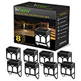 Cheap InSassy Solar Wall Lights Outdoor – Wireless Led Waterproof Security Lighting for Deck, Fence, Patio, Front Door, Wall, Stair, Landscape, Yard and Driveway Path – Warm/Color Changing – 8 Pack
