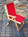Blue Ridge Home Fashion Highlands Folding Deck Chair in Red