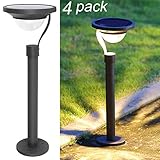 Twinkle Star 50 Lumens 42X Brighter Solar Path Lights Solar Garden Lights Solar Landscape Lights Outdoor Lawn Patio Yard Driveway, Matte Black, 4 Pack
