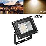 LED Flood Light,20W 2000lm 2800-3500K Warm White,IP65 Waterproof,Aluminium Strahler 110V Outdoor Super Bright Security Lights,Stadium Lights for Garden,Garage,Warehouse,Square,Billboard,Factory