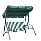 Homebeez 2 Person Canopy Porch Swing Patio Swing Strip Chair (Green) For Sale