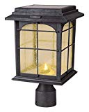 Solar Outdoor Hand-Painted Sanded Iron Post Lantern with Seedy Glass Shade Review
