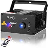 DJ Laser Lights SUNY Music Laser Projector 12 Big Patterns Red Blue Laser Blue LED Remote Control Sound Activated Stage Lighting Dance Disco Show Home Decorative Xmas Holiday Birthday Bar Party Review