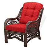 Lounge Arm Chair ECO Natural Handmade Rattan Wicker with Cushions Color Dark Brown Review Lounge Arm Chair ECO Natural Handmade Rattan Wicker with Cushions Color Dark Brown Review