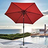 Cheap YOURLUITE 9-Feet Outdoor Round Patio Umbrella – Waterproof Polyester Canopy with Push Button Tilt and Crank, Aluminum Mental Pole, for Beach,Gardens,Patio and Market, Burgundy