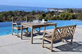 Vifah V189SET31 6 Piece Malibu Outdoor Wood Patio Dining Set with Curvy Leg Table & 4' Bench Vifah V189SET31 6 Piece Malibu Outdoor Wood Patio Dining Set with Curvy Leg Table & 4' Bench