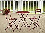 Cosco Outdoor Bistro Set, 3 Piece, Folding, Red