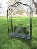 MANDALAY IRON PATIO ARBOR BENCH in ANTIQUE BLACK – PATIO FURNITURE