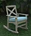Cambridge-Casual 130824BLU West Lake Rocking Chair with Seat Pad, Weathered Grey with Spruce Blue