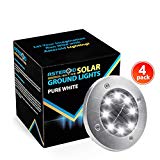 Asteroid Lighting in Ground Solar Lights Outdoor [4 Pack – Solar Ground Light ] – 8LED Solar Panel Ground Lights Outdoor – IP65 Waterproof – Auto On/Off – NiMh Battery Included – Pure White LED Light Review