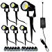 JESLED LED Landscape Lights 5W 12V Low Voltage Landscape Lighting led Outdoor Spotlight Garden Pathway Lights with Low Voltage Transformer, Wire Waterproof Connector, Spike Stand.(Warm White, 6 Pack)