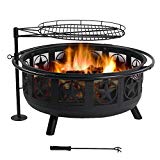 Sunnydaze Large All Star Fire Pit Bowl with BBQ Cooking Grate and Spark Screen, Outdoor Patio and Backyard Wood Burning Firepit, Black, 30 Inch Review