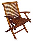 Blue Star Group Terrace Mates Folding Arm Chair Set, Natural Wood Stain, Set of 2 Review