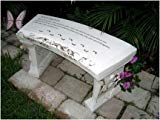 Hand Crafted ‘Footprints’ Cast Stone Garden Bench By Southwest Graphix. Personalization Available Review