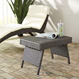 Patio Side Table Foldable Wicker Coffee Tables, Sturdy Elegant Outdoor Weather Resistant Pool Standing Folding Portable Furniture, Contemporary Style and Space Saver Patio Side Table Foldable Wicker Coffee Tables, Sturdy Elegant Outdoor Weather Resistant Pool Standing Folding Portable Furniture, Contemporary Style and Space Saver