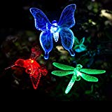 Cheap 3 Pack Outdoor Solar Light Dragonfly Butterfly Bird Multi-color Changing Decorative Garden Lights with a White LEDs Stake Light (A)