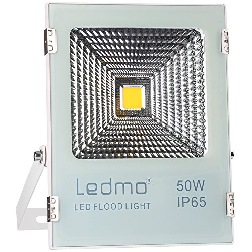 LEDMO 50W LED Flood Lights, Waterproof IP65 for outdoor, Daylight White, 6000K, 4000lm, 250W Halogen Equivalent, Security Lights, Floodlight