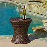 Cheap Townsgate Outdoor Brown Wicker Hourglass Side Table