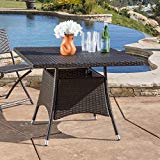 GDF Studio Tybee Multi Brown PE Square Dining Table GDF Studio Tybee Multi Brown PE Square Dining Table
