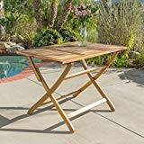 St. Nevis | Acacia Wood Outdoor Foldable Dining Table | Perfect for Patio | with Natural Finish Review