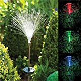 Solar LED Light,Hometom 2pc Solar Power Color Change Fibre Optic Garden Outdoor Yard Path LED Light (Black) Review