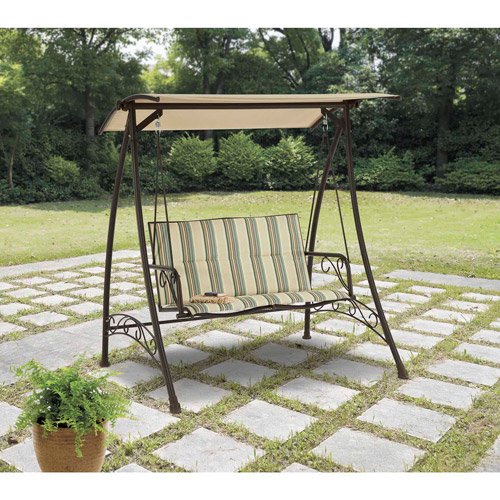 Mainstays Caldwell House Padded Swing, Stripe, Seats 2