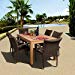 Amazonia Teak Brussels 7-Piece Teak/Wicker Rectangular Dining Set