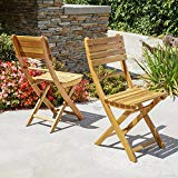 Vicaro | Acacia Wood Foldable Outdoor Dining Chairs (Set of 2) | Perfect for Patio | with Natural Finish Review