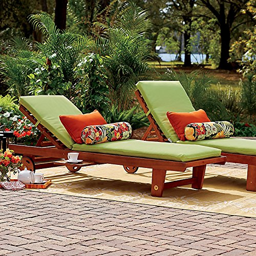 Wood Single Chaise Lounge - Espresso