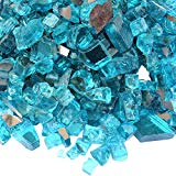 Onlyfire Fire Glass for Natural or Propane Fire Pit, Fireplace, or Gas Log Sets, 10-Pound, 1/2-Inch, Caribbean Blue Reflective For Sale