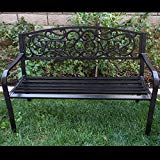 Cheap Belleze 50″ Blossoming Garden Decorative Patio Park Bench, Black Cheap Belleze 50″ Blossoming Garden Decorative Patio Park Bench, Black
