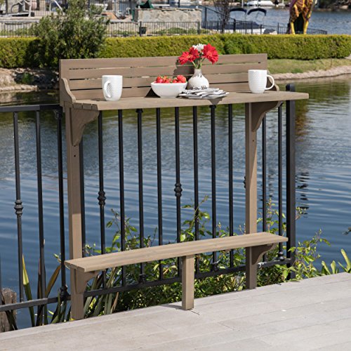 Christopher Knight Home 304145 Caribbean Balcony Bar Table, Grey Finish