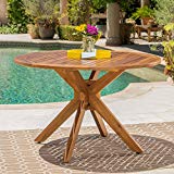 Stanford | Outdoor Acacia Wood Dining Table | Round | with Teak Finish For Sale