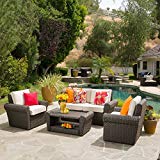 Agata Patio Furniture ~ 4-Piece Outdoor Wicker Conversation (Chat) Set For Sale