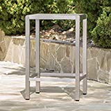 Capral Outdoor Grey Alumnimum Bar Table with Glass Top Capral Outdoor Grey Alumnimum Bar Table with Glass Top