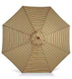 Cheap 7′ Aluminum Umbrella With Crank Arm, in Green Stripe