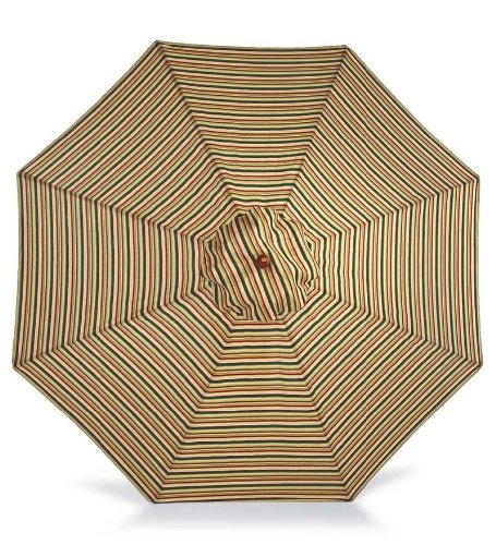Cheap 7′ Aluminum Umbrella With Crank Arm, in Green Stripe