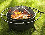 Merax 30 Inch Outdoor Stars and Moons Fire Pit Fire Bowl (Black)