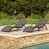 Great Deal Furniture (Set of 2) Maureen Outdoor Brown Wicker Folding Armed Chaise Lounge