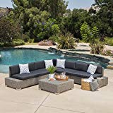 Venice Patio Furniture ~ 7 Seat | Wicker | V Shaped | Aluminum Frame | Outdoor Sectional Sofa