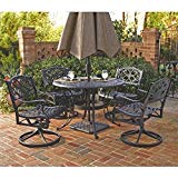 Cheap Home Styles 5554-325 Biscayne 5-Piece Outdoor Dining Set, Black Finish, 48-Inch