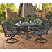 Home Styles 5554-325 Biscayne 5-Piece Outdoor Dining Set, Black Finish, 48-Inch