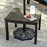 Outdoor Rustic Espresso Finish Eucalyptus Wood Umbrella Side Table End Table Patio Pool Furniture Review