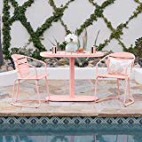 Cheap Porto Outdoor 3 Piece Crackle Orange Finished Iron Bistro Set