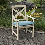 Cheap Cambridge-Casual AMZ-121133BLU West Lake Dining Chair with Seat Pads (Set of 2), Weathered Grey with Spruce Blue